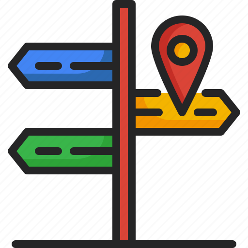 Signpost, direction, travel, traffic, sign, signaling, location icon - Download on Iconfinder