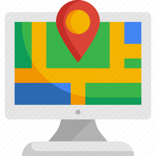 Computer, location, map, navigation, gps, electronic, point icon - Download on Iconfinder
