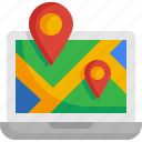 location, point, laptop, map, pin, navigation, eletronic