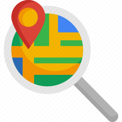 Search, map, magnifying, glass, destination, placeholder, loupe icon - Download on Iconfinder