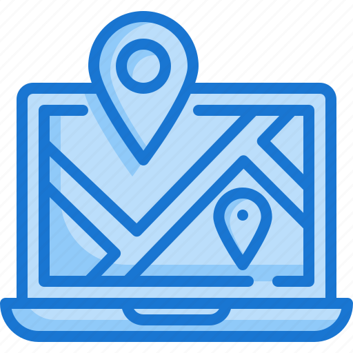 Location, point, laptop, map, pin, navigation, eletronic icon - Download on Iconfinder