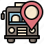 bus, location, pin, placeholder, travel, urban 