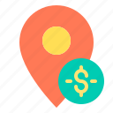 location, marker, money, navigator, pointer