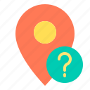 location, marker, navigator, pointer, question