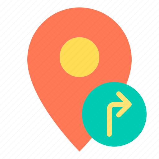 Location, marker, navigator, pointer, right, turn icon - Download on Iconfinder