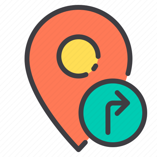 Location, marker, navigator, pointer, right, turn icon - Download on Iconfinder