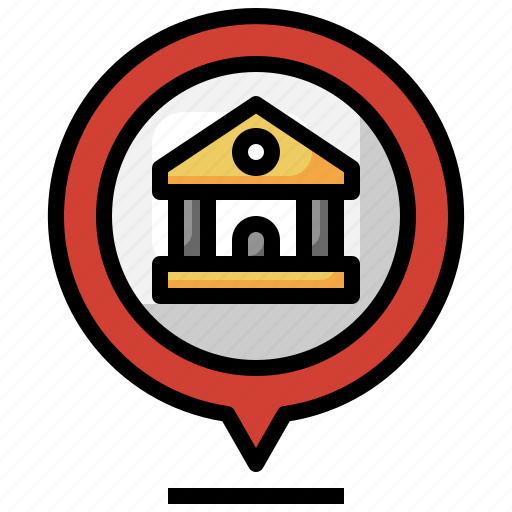 Bank, deposit, location, pin, money icon - Download on Iconfinder