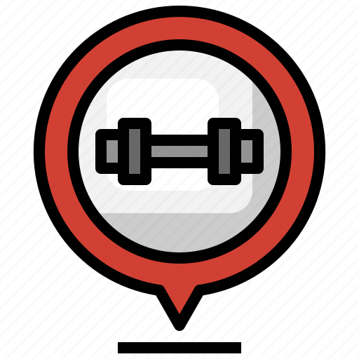 Gym, workout, building, pin, exercise icon - Download on Iconfinder