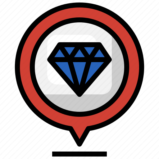 Jewely, pin, shop, crystal, location icon - Download on Iconfinder