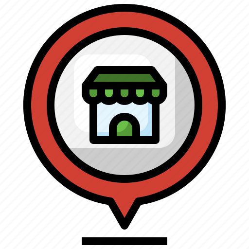 Shop, maps, location, groceries, pin icon - Download on Iconfinder