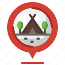 cmaping, pin, tent, forest, locationz