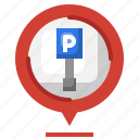 parking, post, pin, sign, car