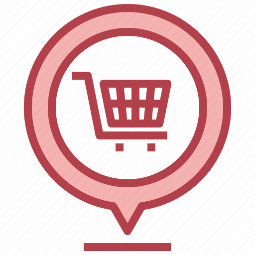 Shopping, groceries, cart, pin, shop icon - Download on Iconfinder