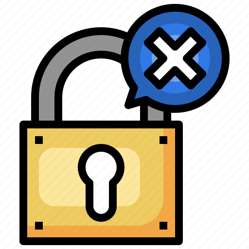 Unprotected, unlocked, padlock, security, cross icon - Download on Iconfinder