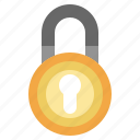 padlock, key, hole, secure, security