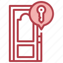 door, key, security