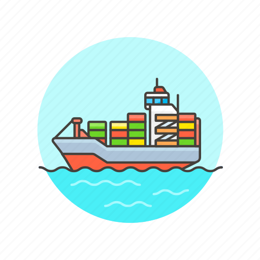 Container, logistic, ship, cargo, transport, vehicle, delivery icon - Download on Iconfinder