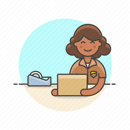 Logistic, delivery, inventory, package, storage, woman, wrap icon - Download on Iconfinder