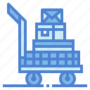 box, delivery, transport, trolley