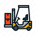 delivery, forklift, logistic, box
