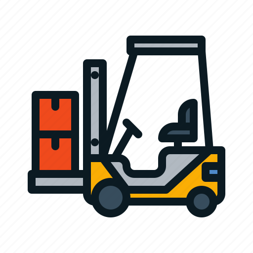 Delivery, forklift, logistic, box icon - Download on Iconfinder