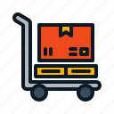 box, cart, delivery, large, logistic, trolley
