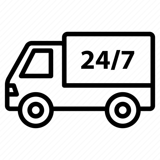 24h, delivery, shipping, truck icon - Download on Iconfinder