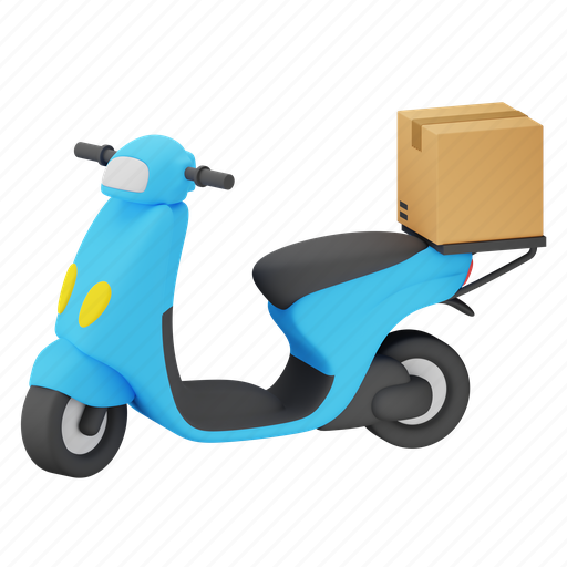 Delivery, bike, scooter, vehicle, motorbike, motorcycle 3D illustration - Download on Iconfinder