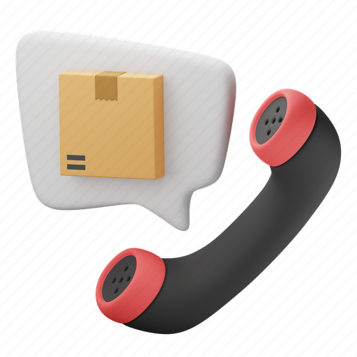 Delivery, call, service, package, box 3D illustration - Download on Iconfinder