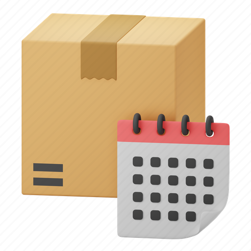 Delivery, date, calendar, schedule, package 3D illustration - Download on Iconfinder