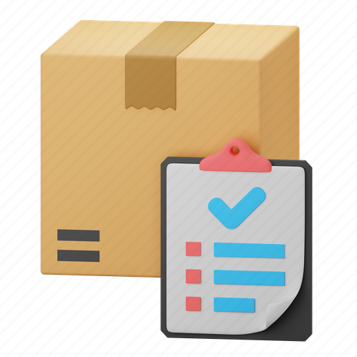 Delivery, list, logistics, checklist, distribution, package 3D illustration - Download on Iconfinder