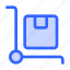 crate, packages, delivery, trolley 