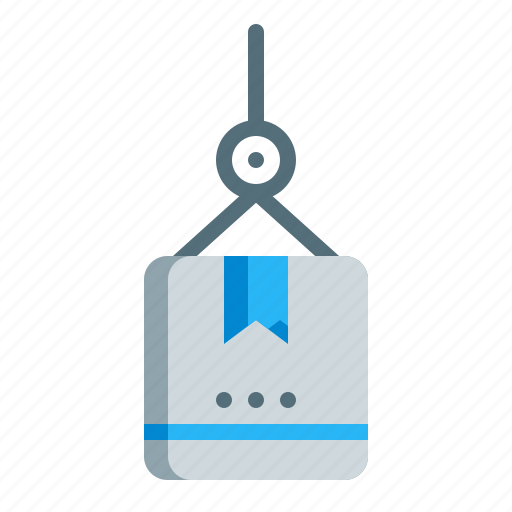 Box, container, lifting, logistic, pulley, warehouse icon - Download on Iconfinder