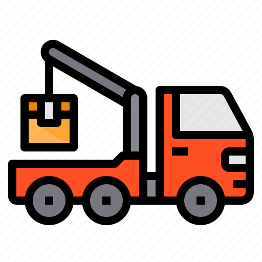 Cargo, crane, delivery, transportation, truck icon - Download on Iconfinder