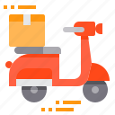 delivery, motorcycle, scooter, shipping, transportation