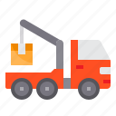 cargo, crane, delivery, transportation, truck