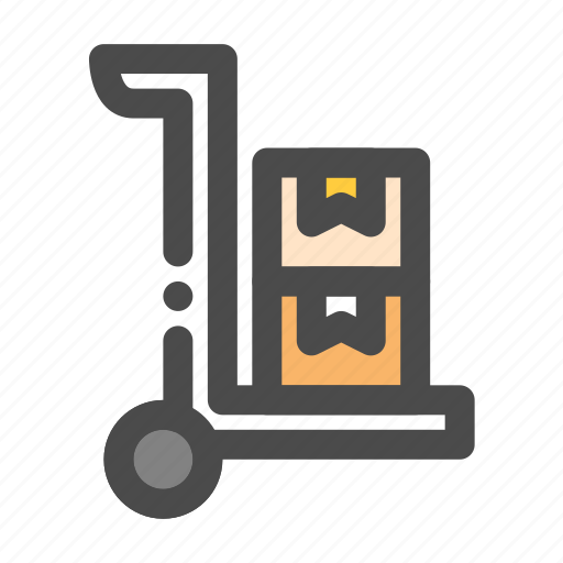 Box, delivery, logistic, package, trolley icon - Download on Iconfinder