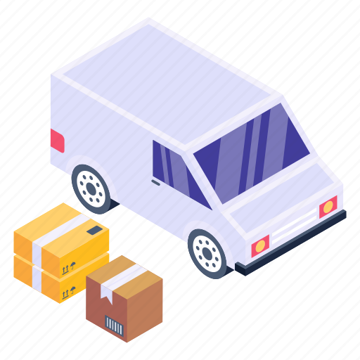 Shipment van, delivery van, delivery vehicle, logistic truck, cargo van icon - Download on Iconfinder