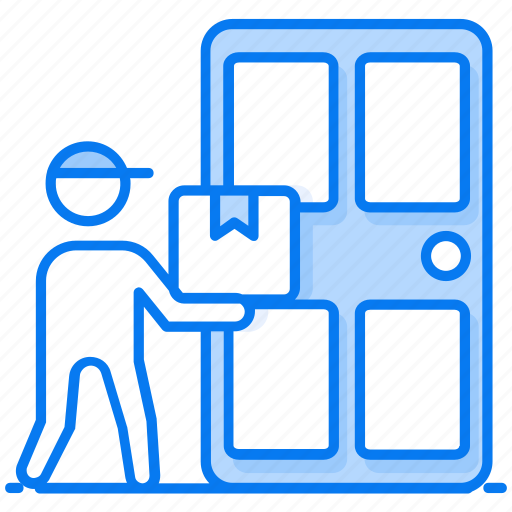 Delivery man, doorstep delivery, home delivery, house delivery, parcel delivery icon - Download on Iconfinder