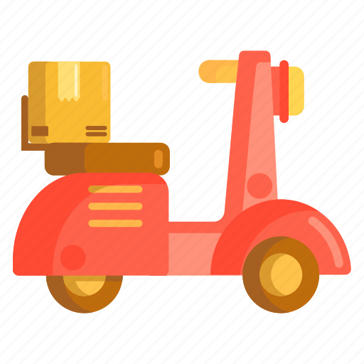 Bike delivery, delivery on bike, scooter, vespa icon - Download on Iconfinder