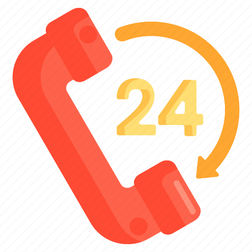 24 hours, contact, hotline, round the clock icon - Download on Iconfinder