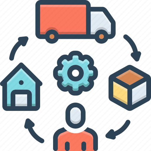 Logistics management, logistics, management, truck, warehouse, delivery, shipping icon - Download on Iconfinder