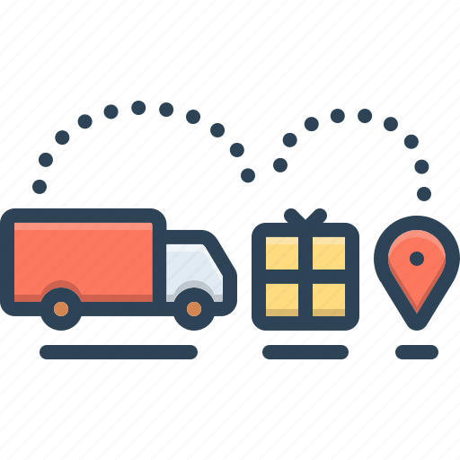 Supply chain, supply, logistics, transport, truck, shipment, location icon - Download on Iconfinder