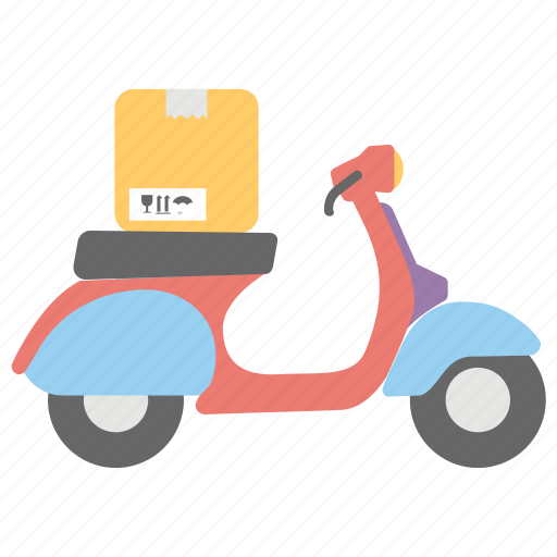 Cargo scooter, courier service, delivery bike, delivery scooter, logistics transport icon - Download on Iconfinder