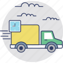 cargo truck, delivery car, pickup truck, shipping van, utility van 