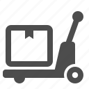 box, crate, delivery, pallet truck, transport, transportation