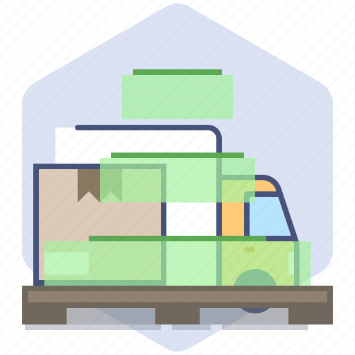 Car, courier, delivery, logistics, packet, parcel, unload icon - Download on Iconfinder