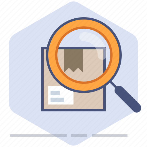 Box, delivery, lens, logistics, magnifier, packet, search icon - Download on Iconfinder