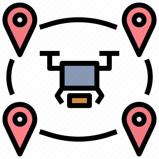 Drone, delivery, parcel, location, shipping icon - Download on Iconfinder