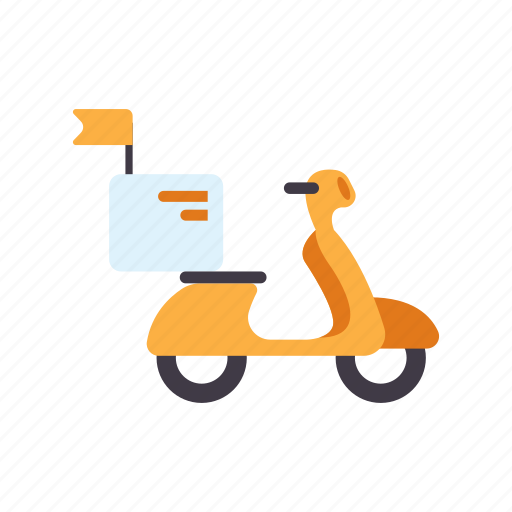 Delivery, logistic, motorcycle, scooter, service, shipping, transportation icon - Download on Iconfinder